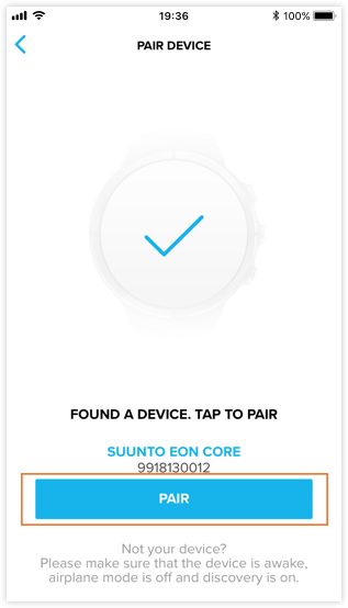 Verbinden des EON Steel und Core mit der Suunto App für iOS