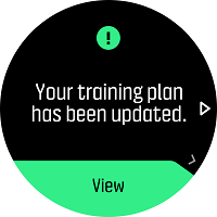 Powiadomienie po aktualizacji planu treningowego.