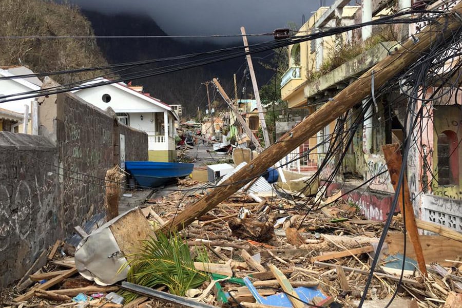 Hurricane Maria hit Dominica in September. Photo by Johnny Sunnex