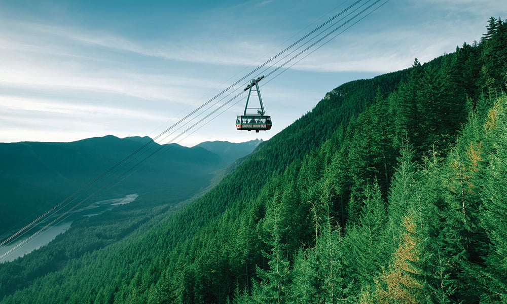 The Grouse Grind is an iconic trail up the face of Grouse Mountain, overlooking Vancouver, British Columbia, Canada.