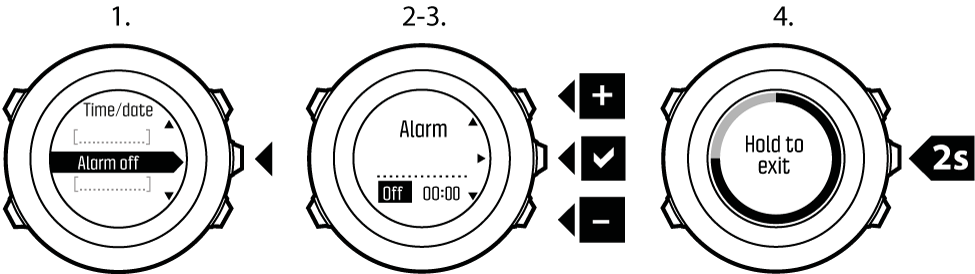 setting alarm Ambit3