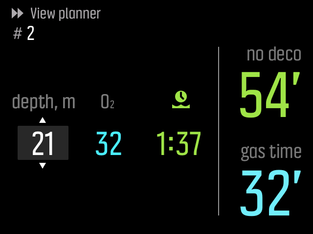 Dive planner EonCore