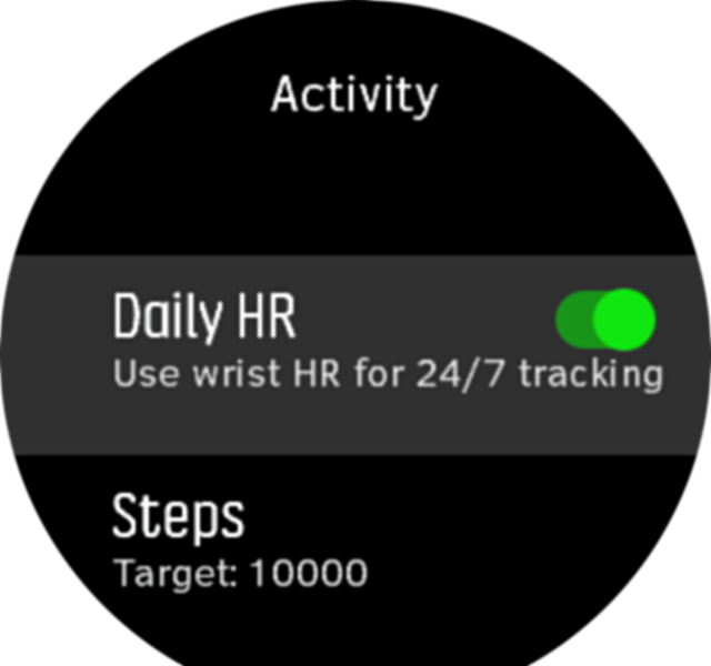 Daily HR setting