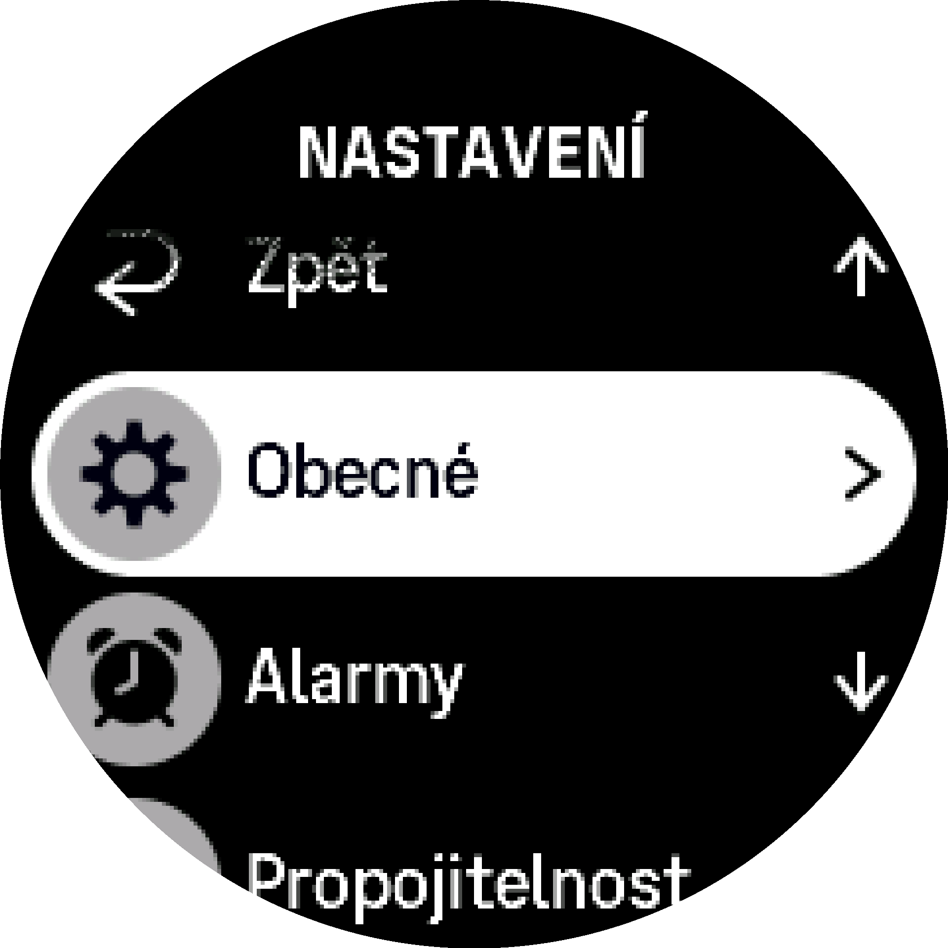 Settings menu S9PP