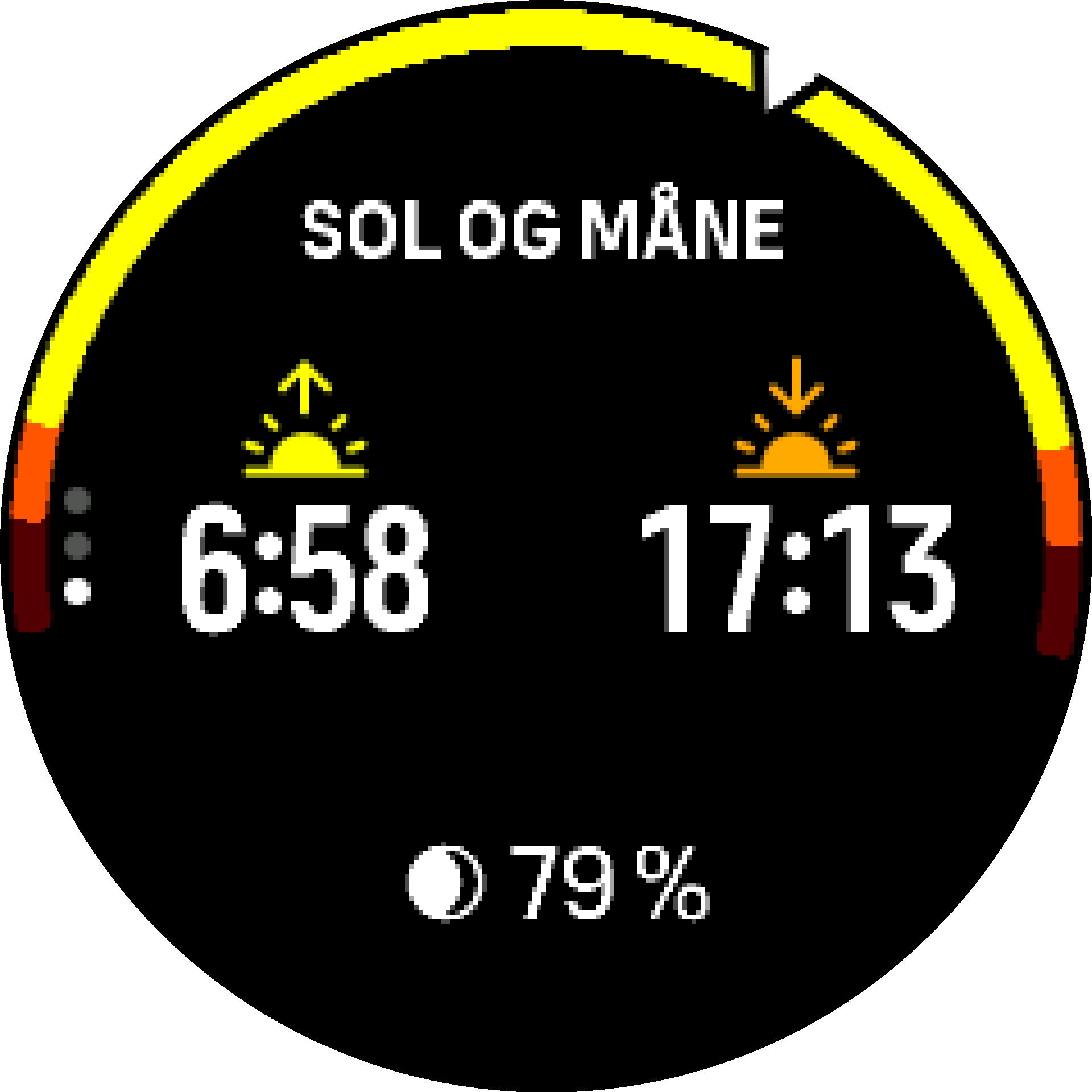 Udendørs-widget solnedgangSolopgang