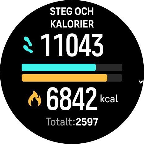 Suunto Vertical Widgets Pasos y calor as