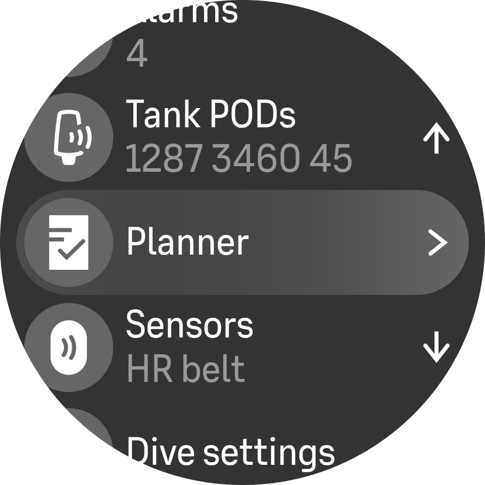 planner ng paunang pagsisid