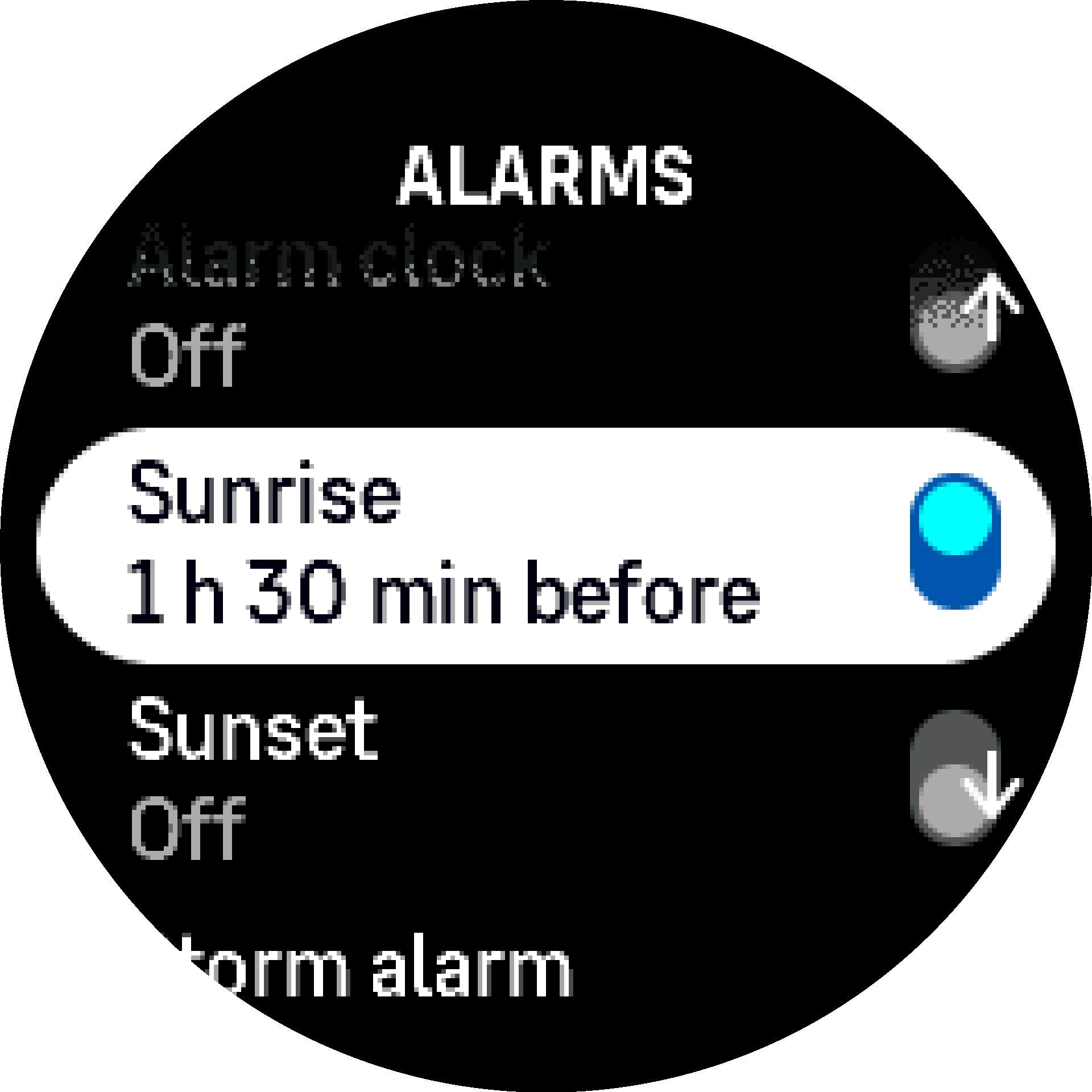 SunriseSunset alarm toggle S9PP