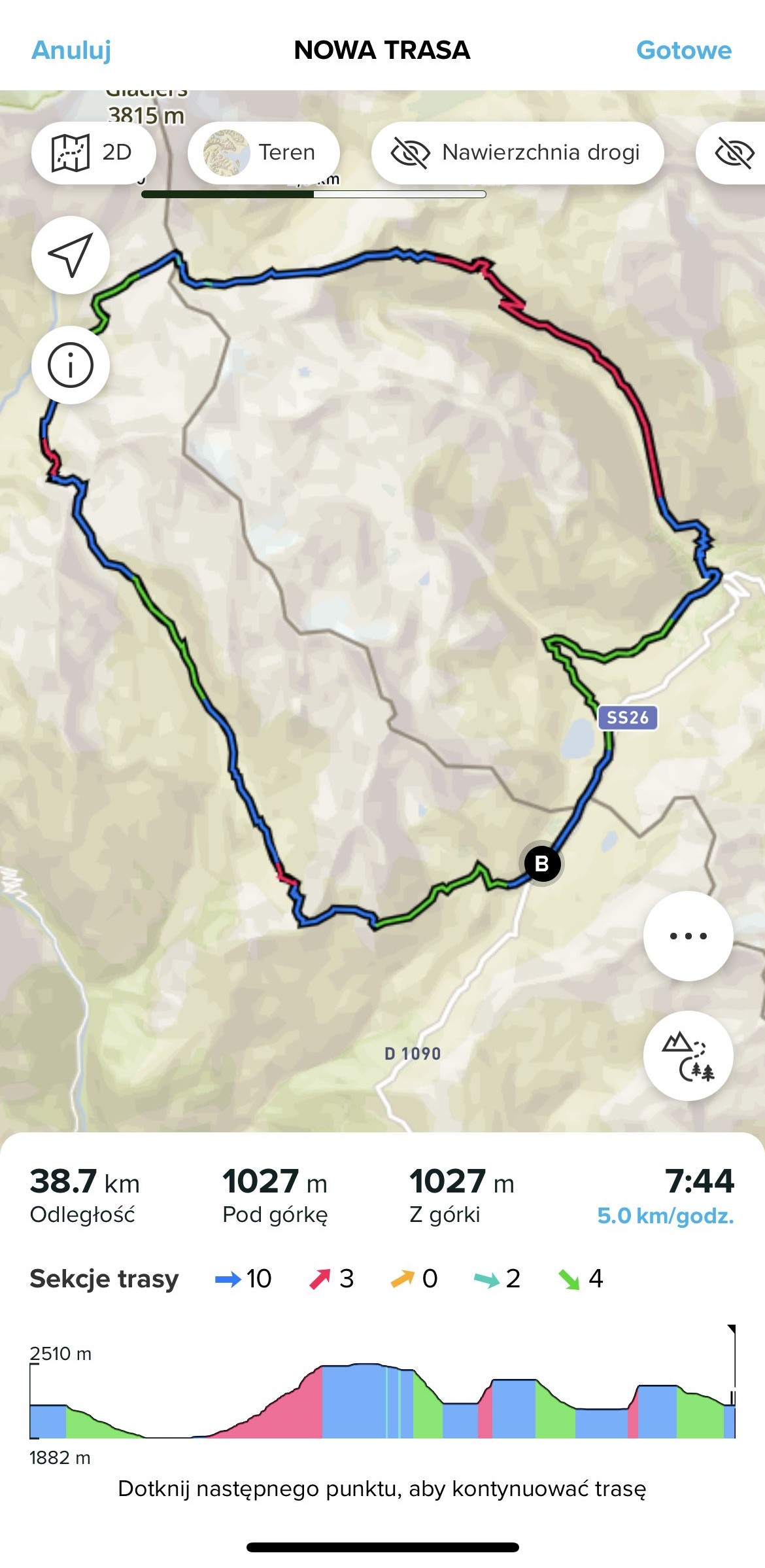 route sections app