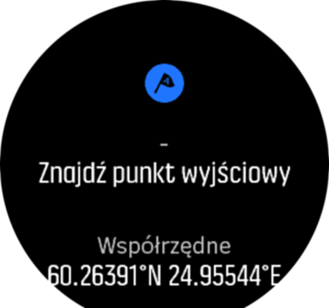 Szczegóły znajdowania punktu wyjściowego zegarka Spartan