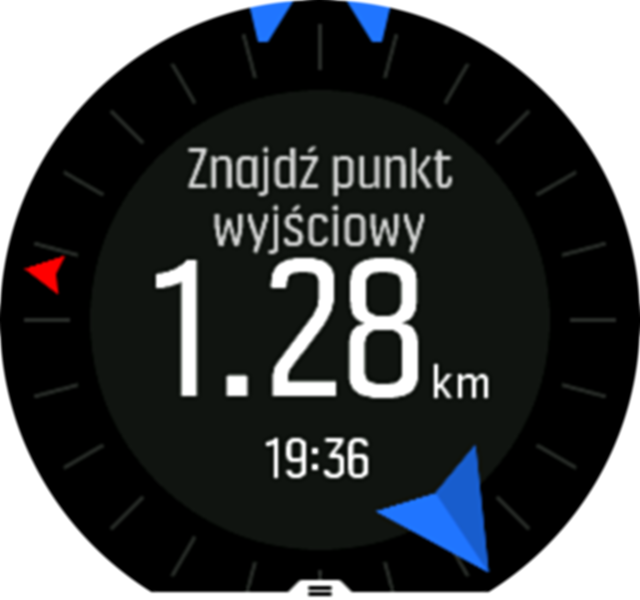 Ekran Znajdowanie punktu wyjściowego zegarka Spartan