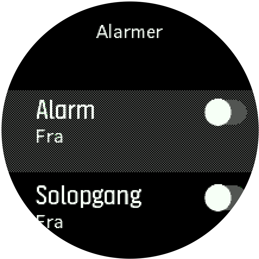 SunriseSunset alarm toggle Spartan Trainer