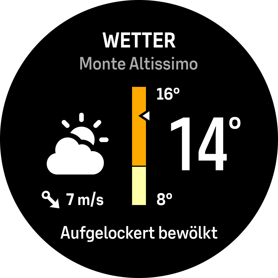 Suunto Vertical Widgets Wetter