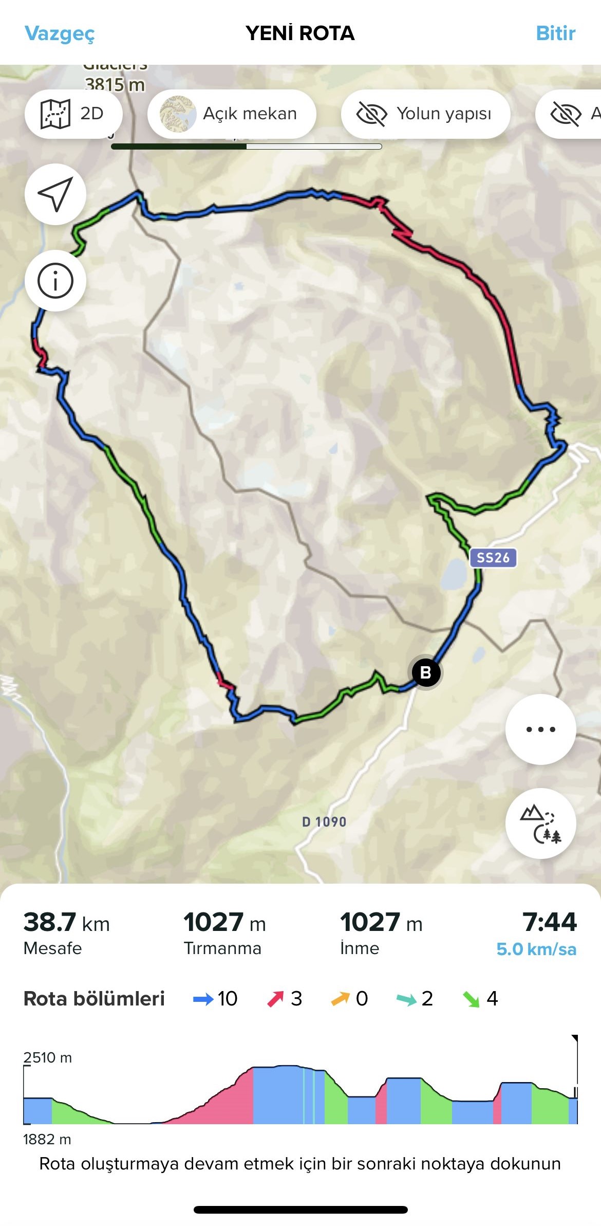 rota bölümleri uygulama