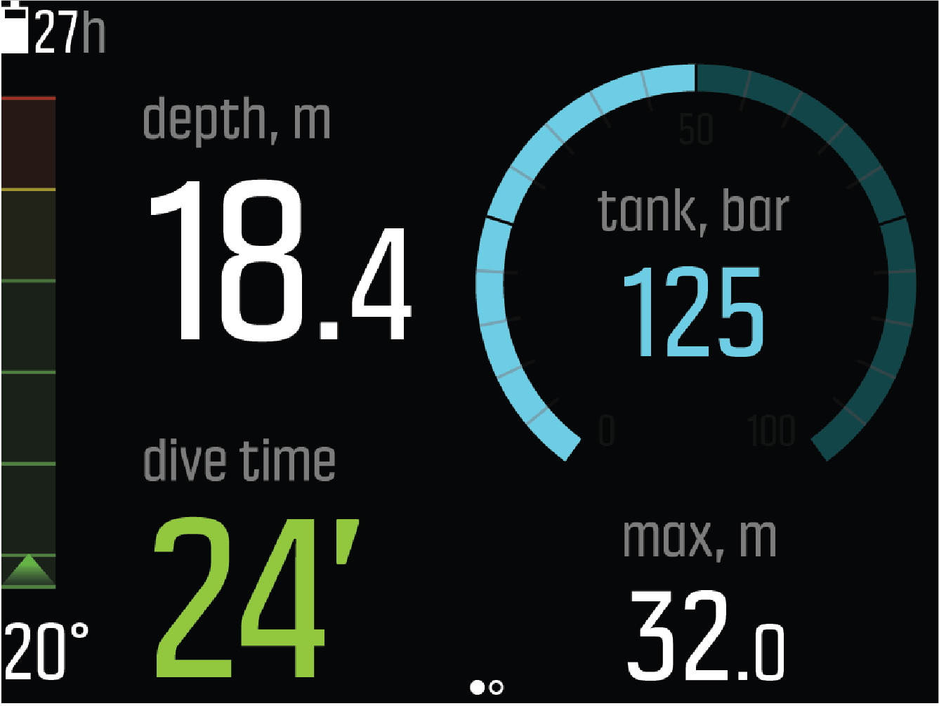 airnitrox tank pressure eon