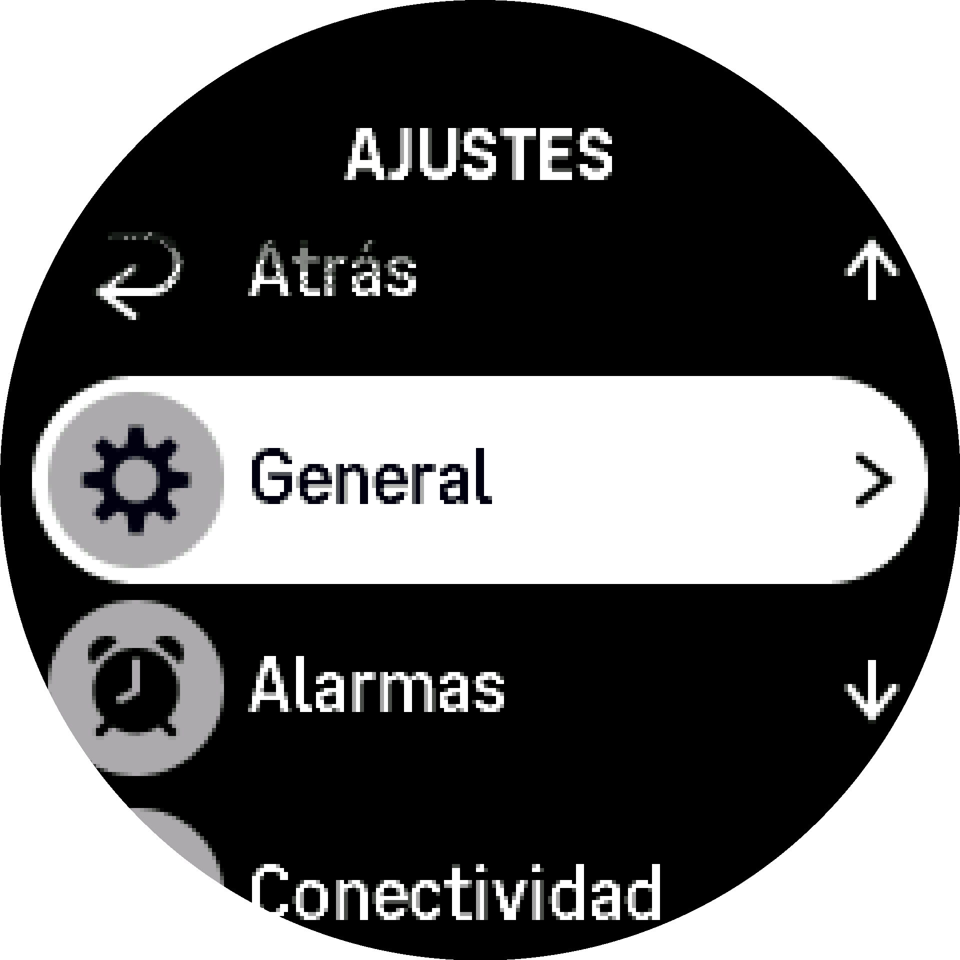 Menú de ajustes S9PP