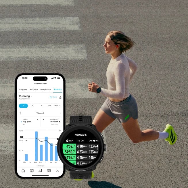 check pace and distance in suunto