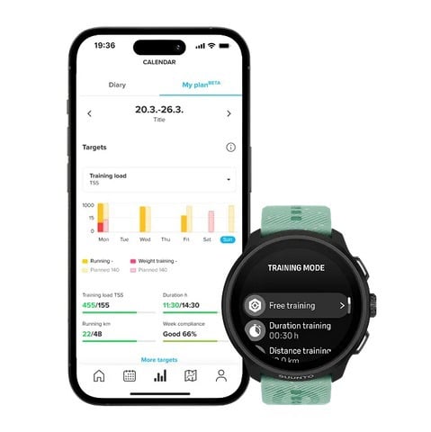 check training priority and plan in suunto widgets