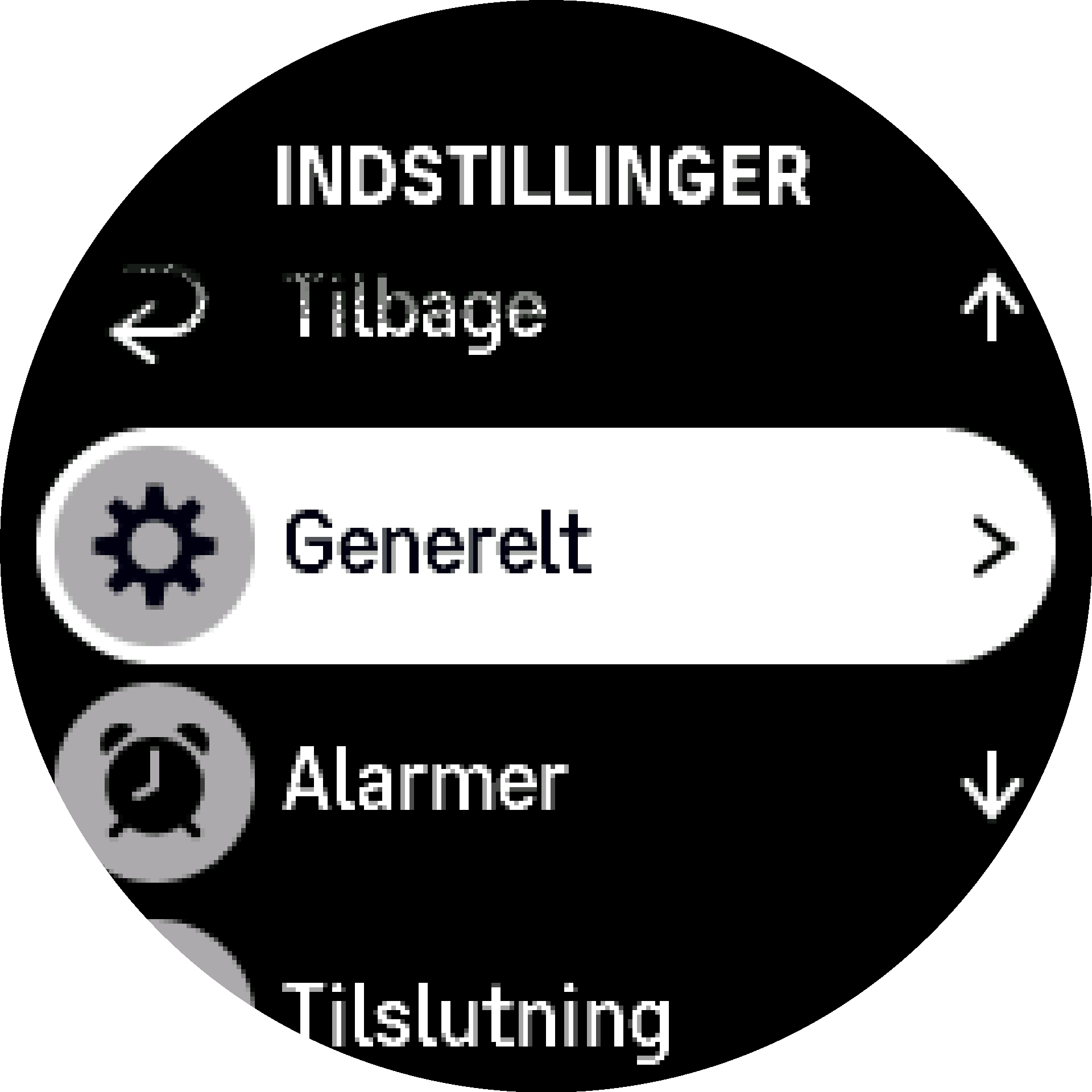 Settings menu S9PP