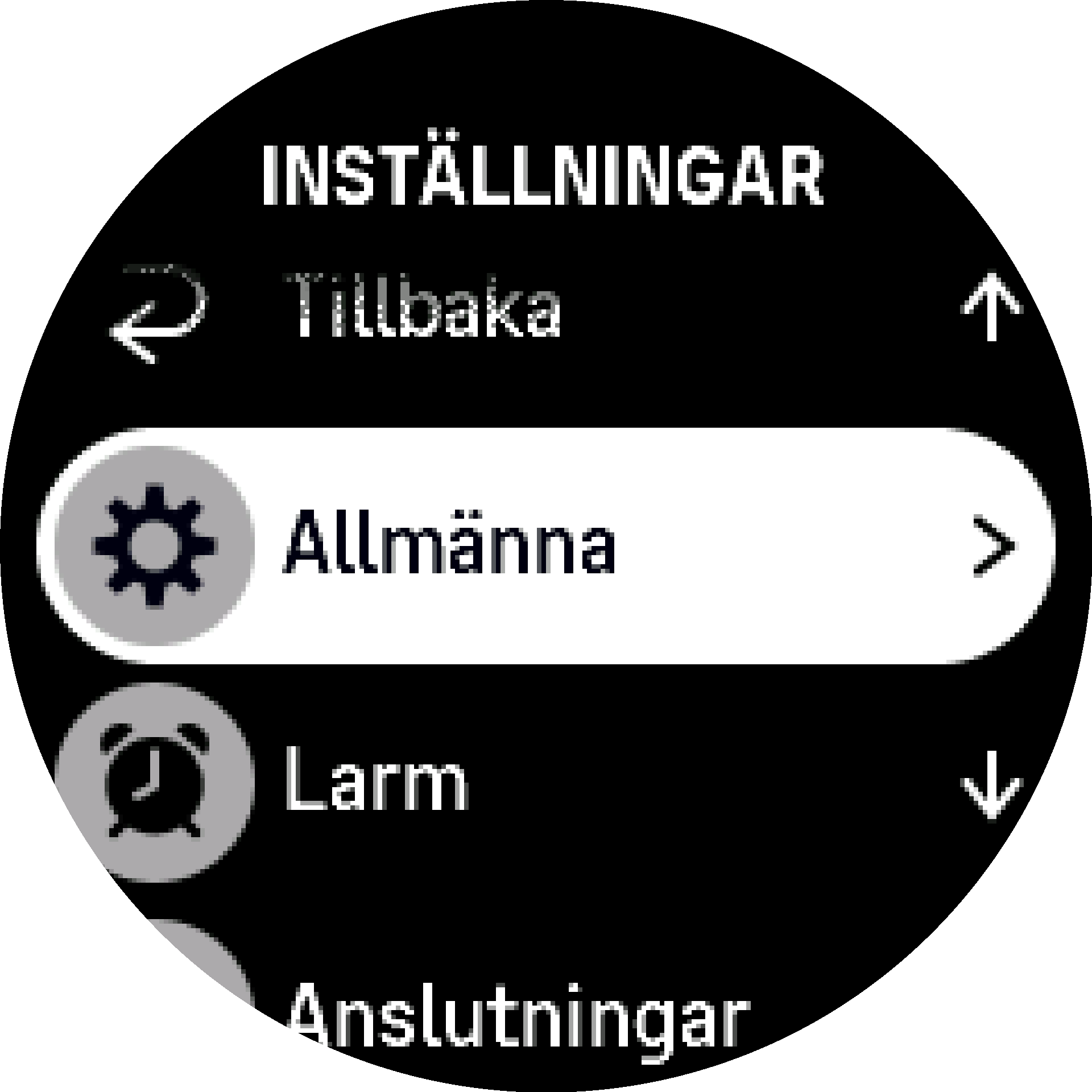 Inställningar meny S9PP