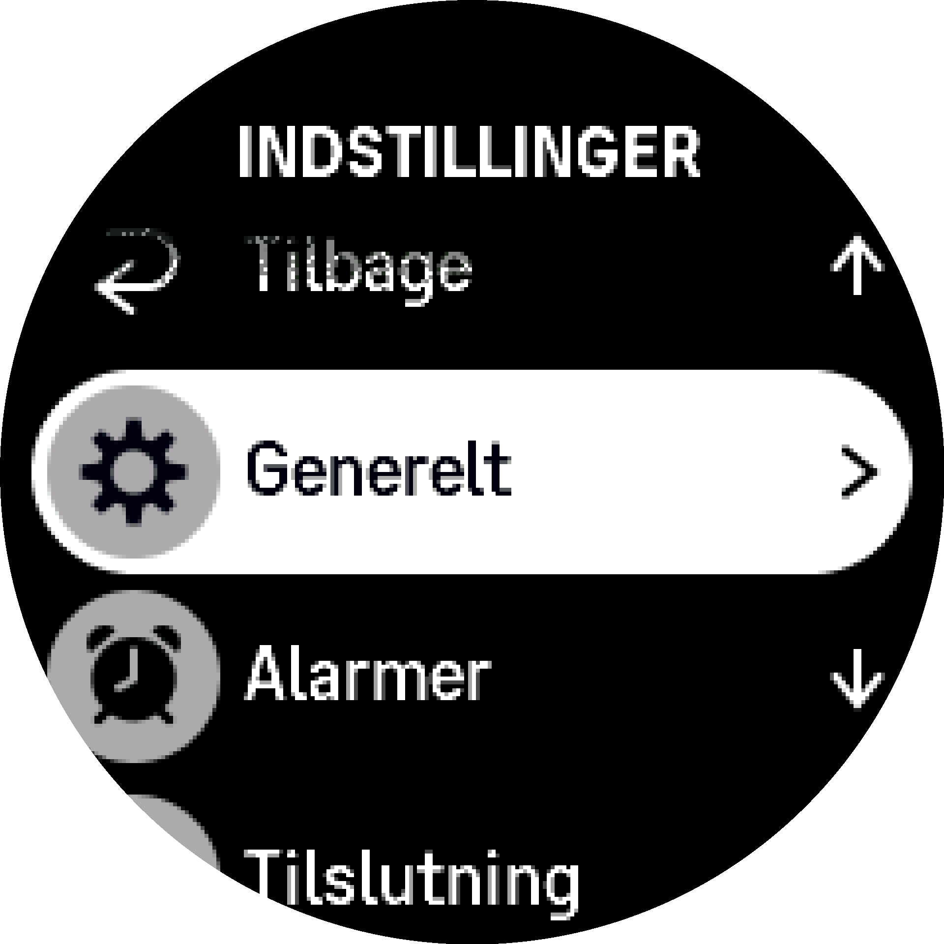 Settings menu S9PP