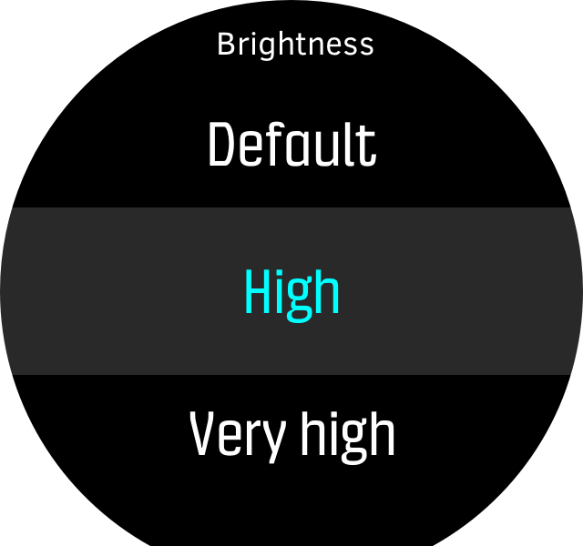 Menu brightness high D5