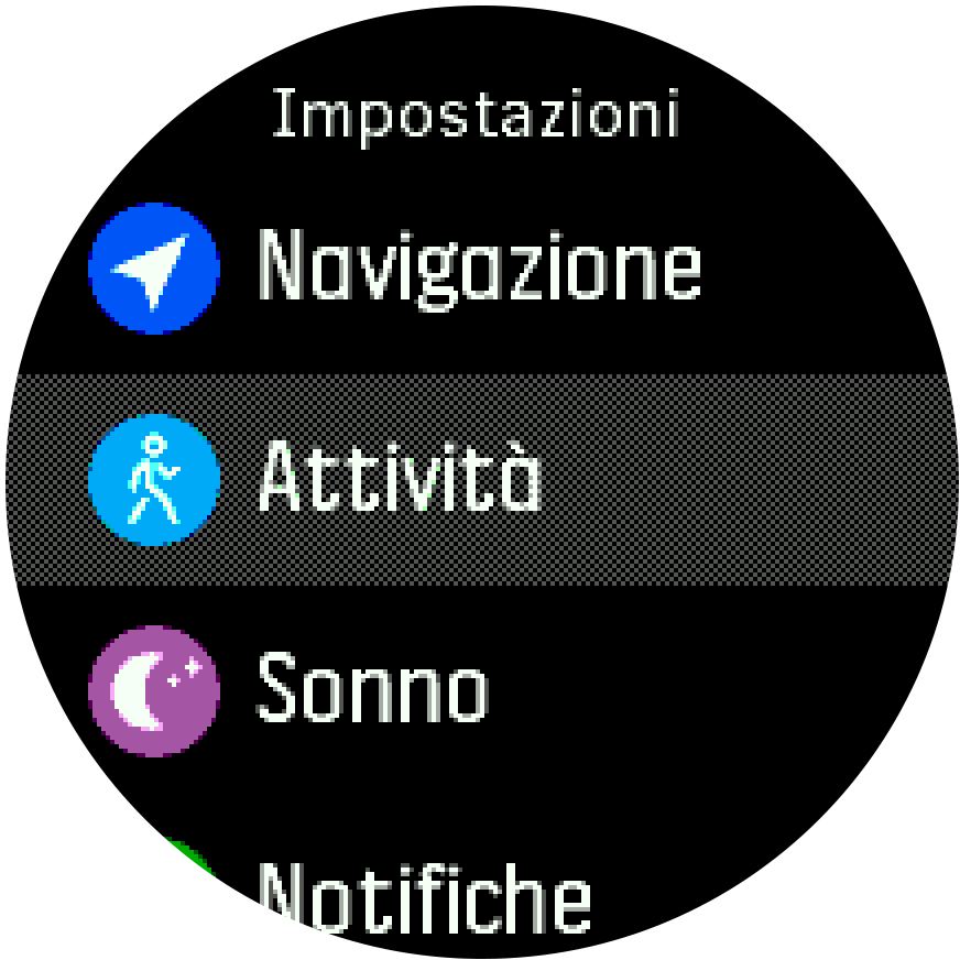 Menu impostazioni Spartan Trainer