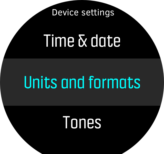 Menu units format D5