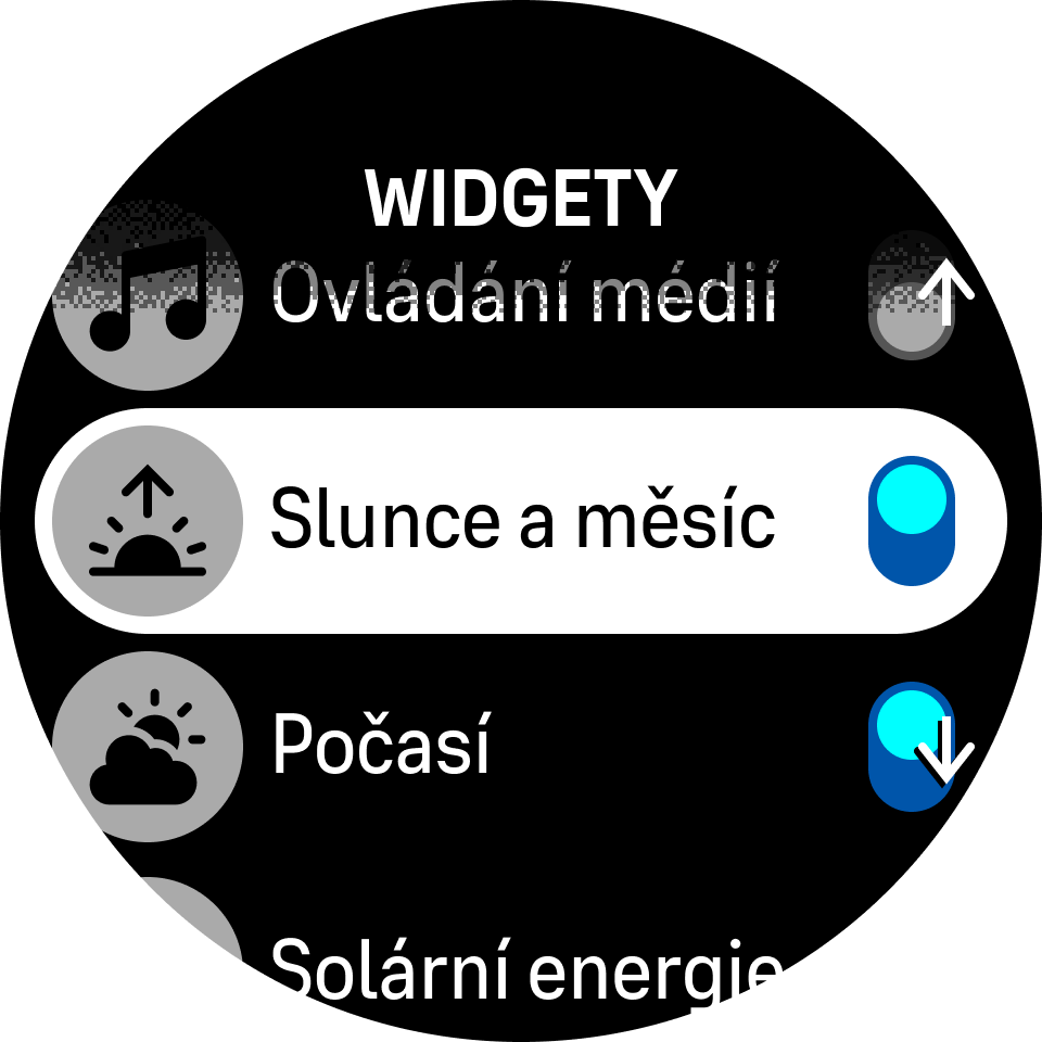 Přepínače pro widgety