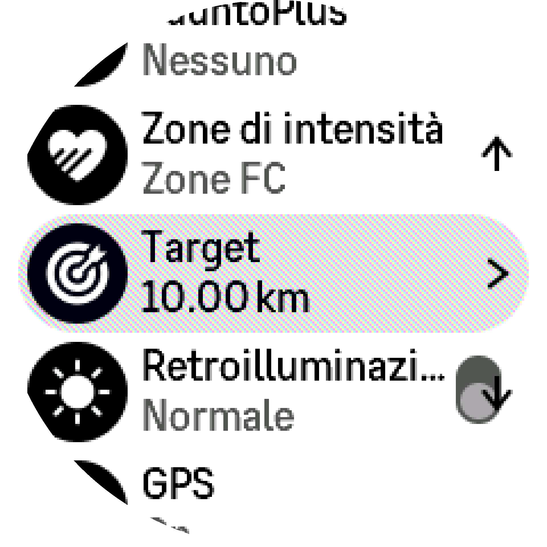 Target modalità sport S9PP