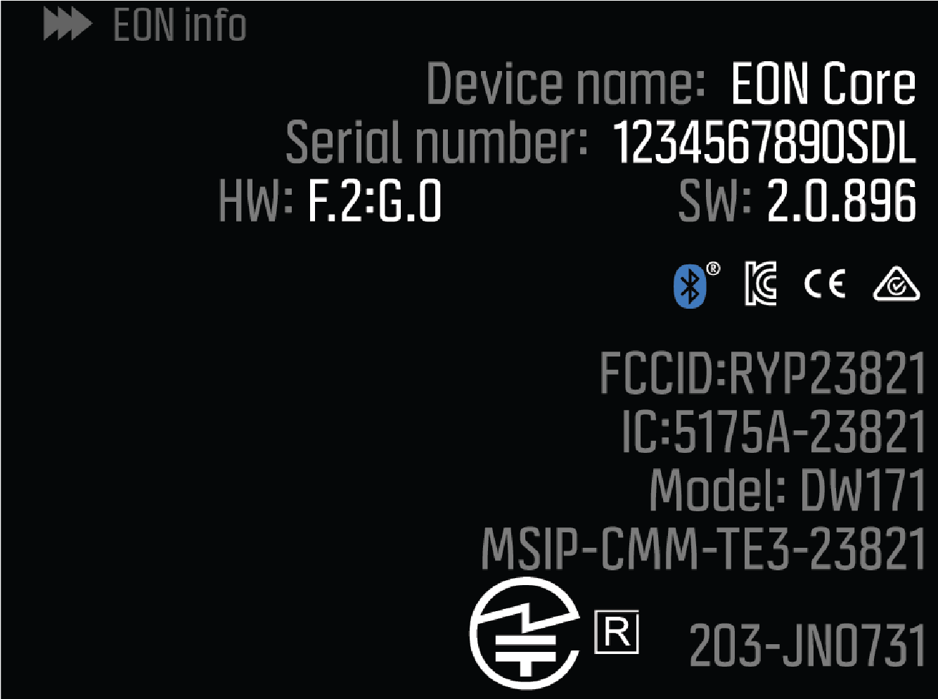 Device info EonCore
