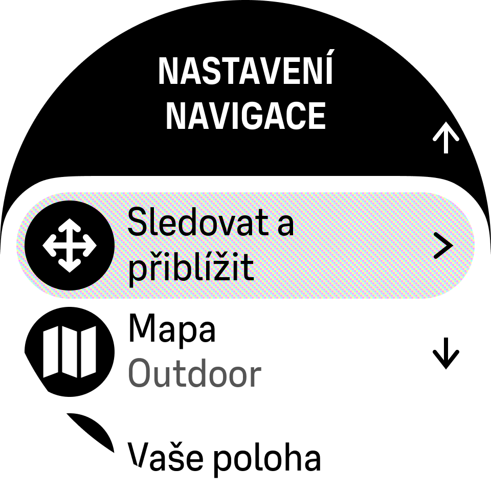 možnosti navigace Orca