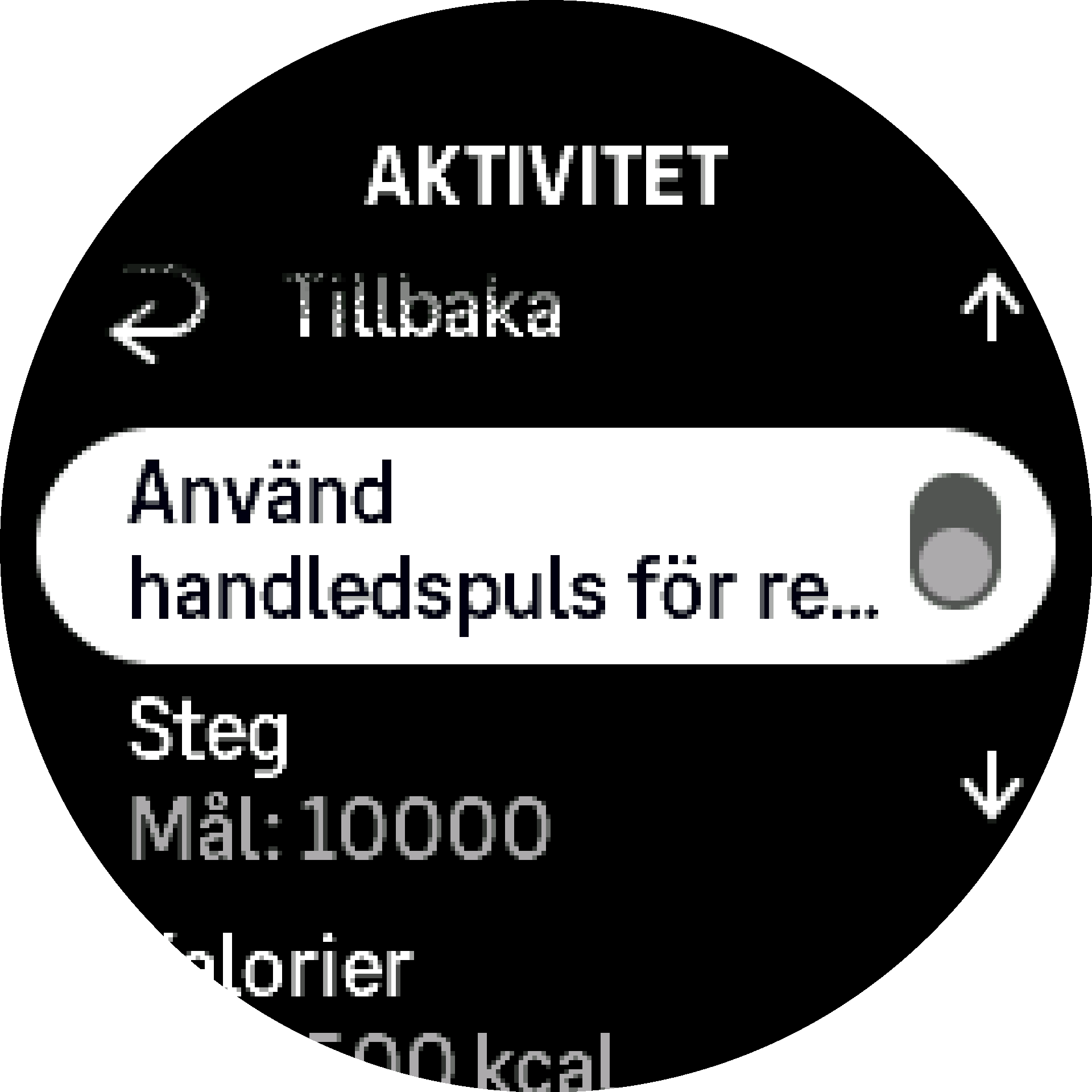 Pulsinställningar Aktivera