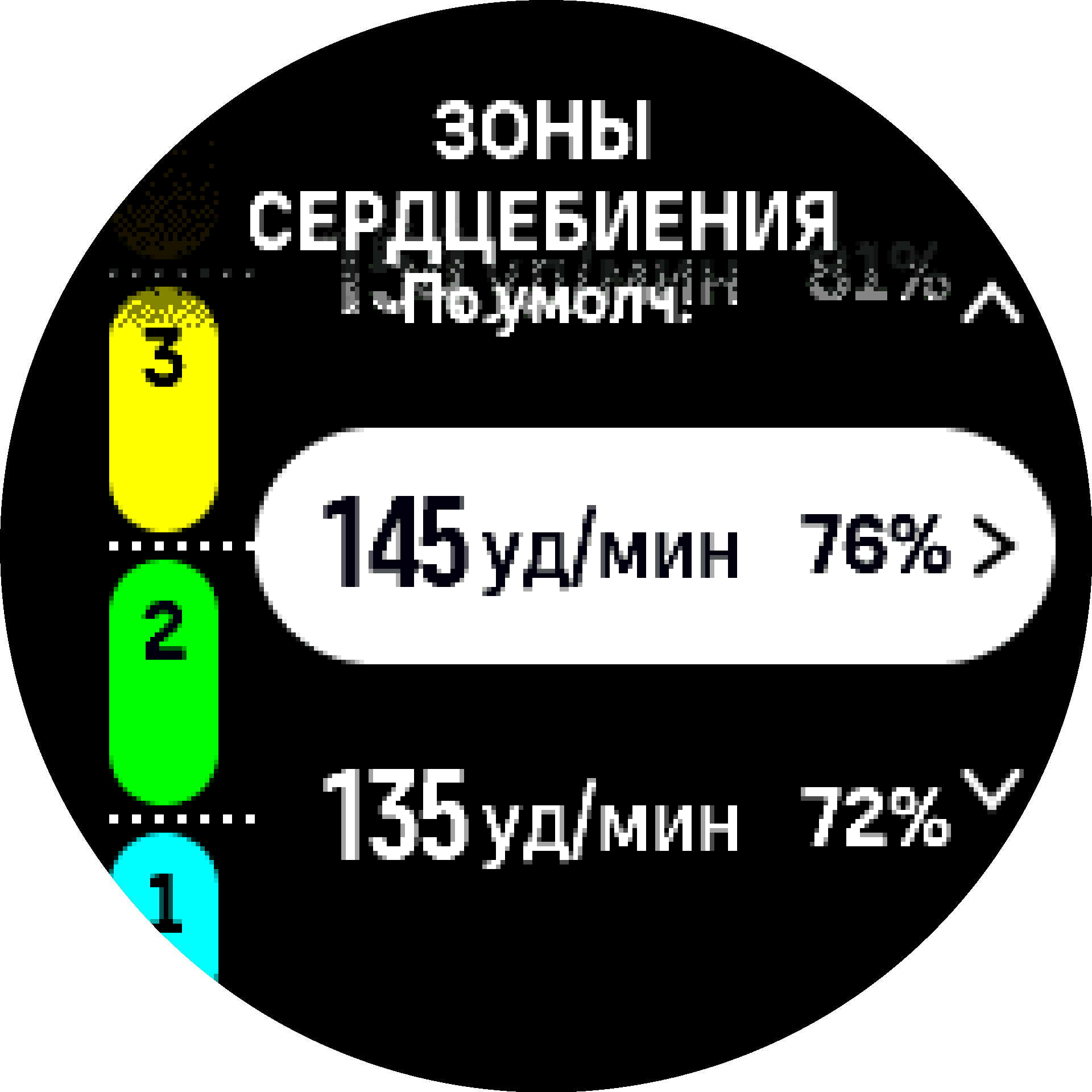 Зона ЧСС по умолчанию S9PP