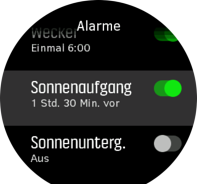 SunriseSunset alarm toggle Spartan