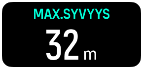max depth 32m