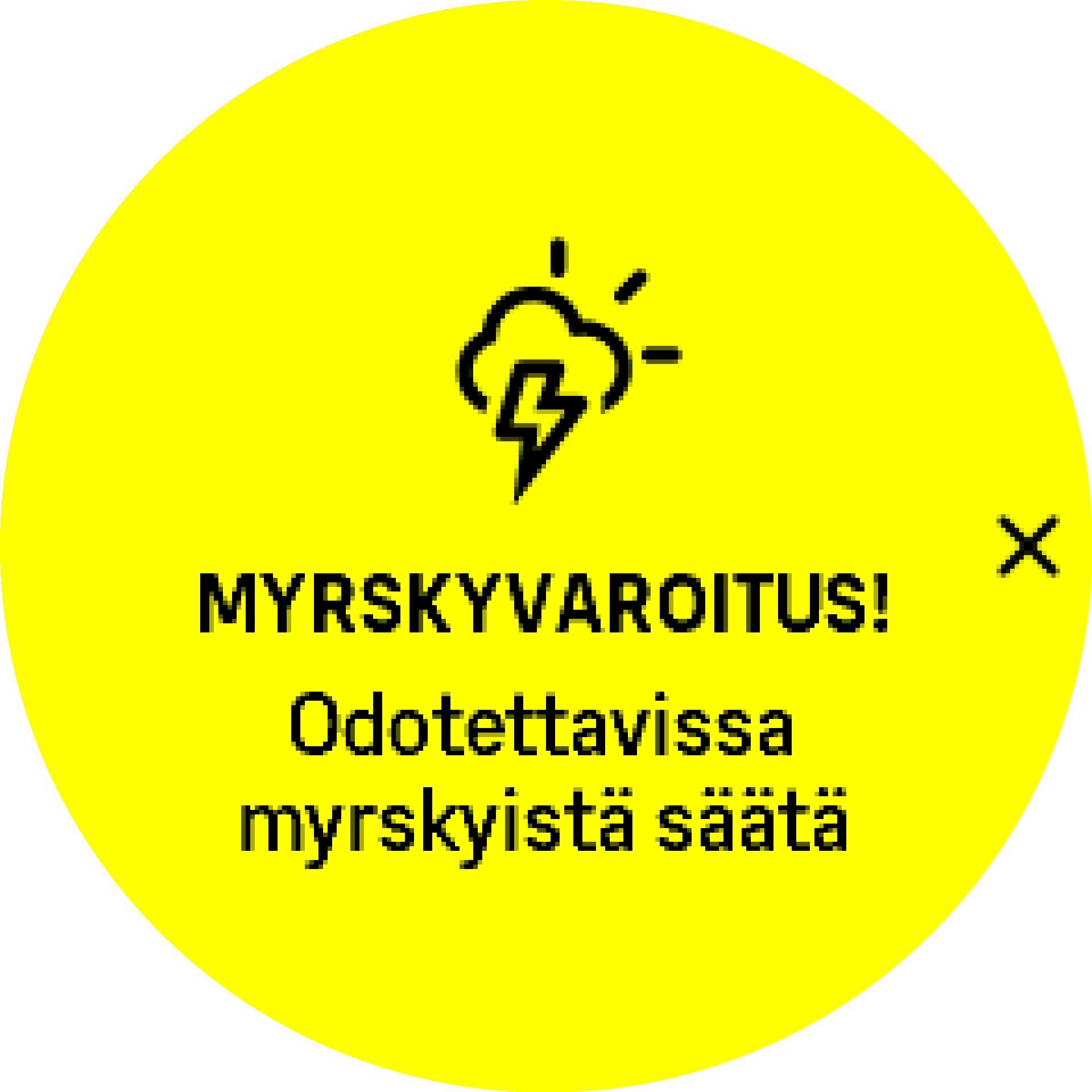 Myrskyvaroitus käytössä S9PP