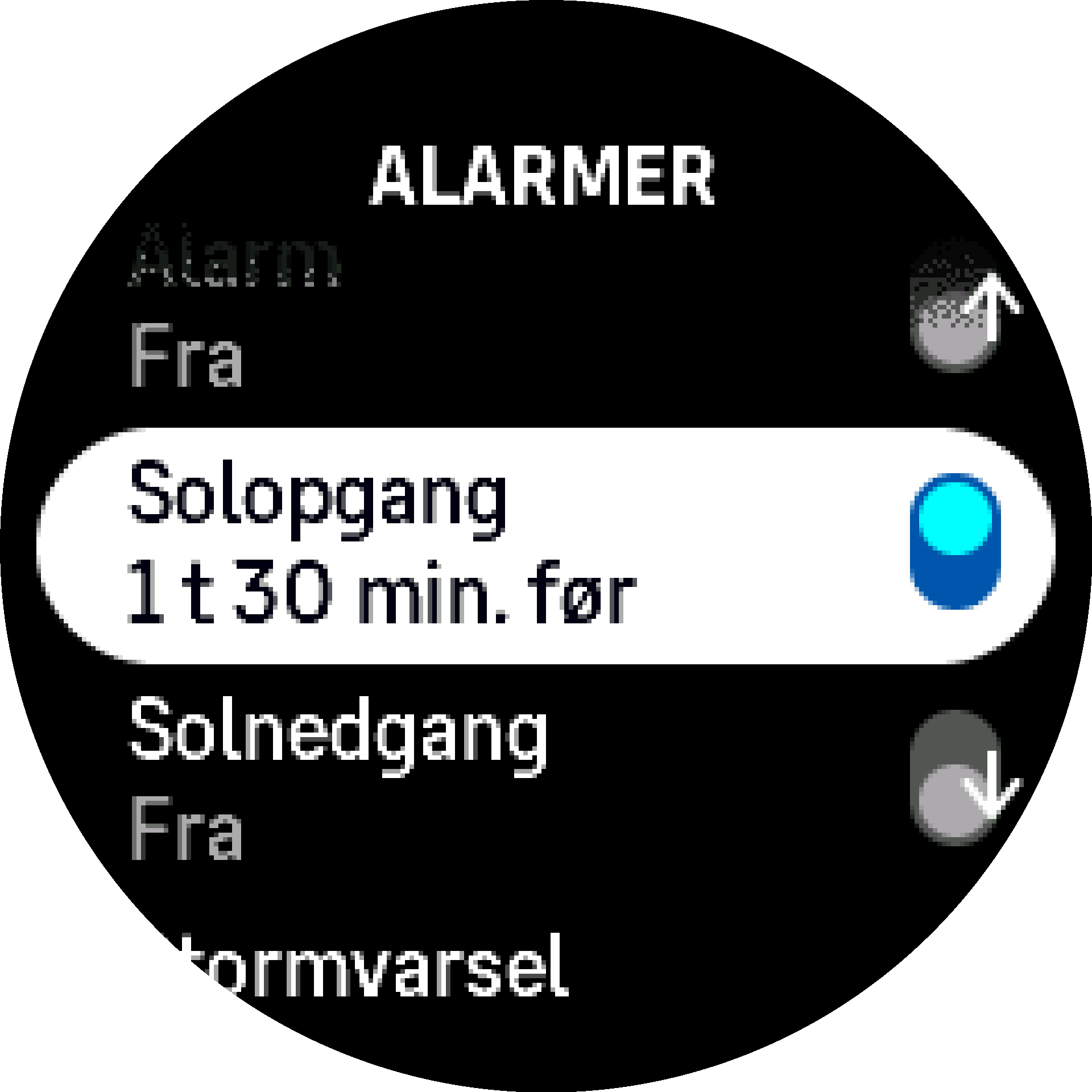 SunriseSunset alarm toggle S9PP