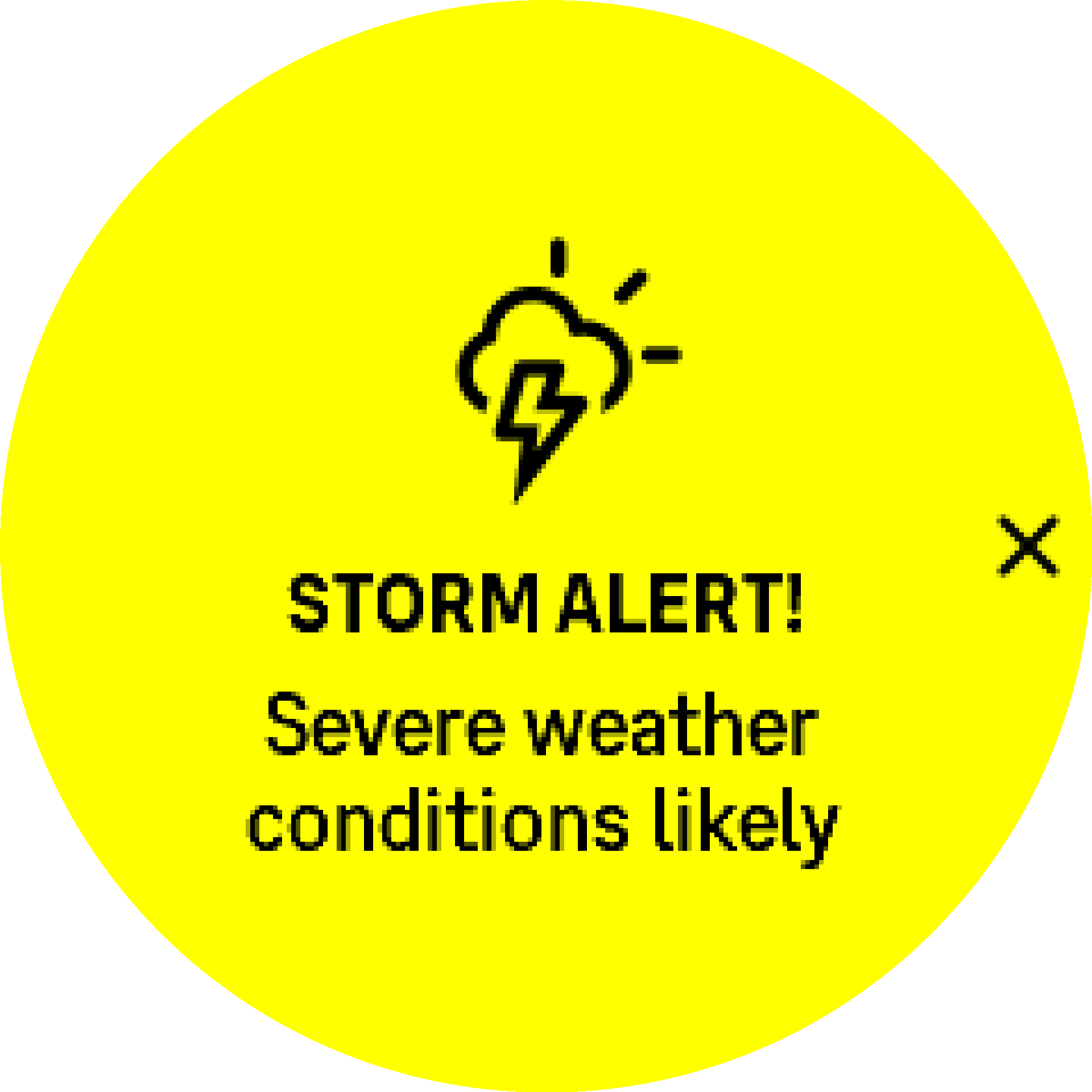 Storm alarm active S9PP