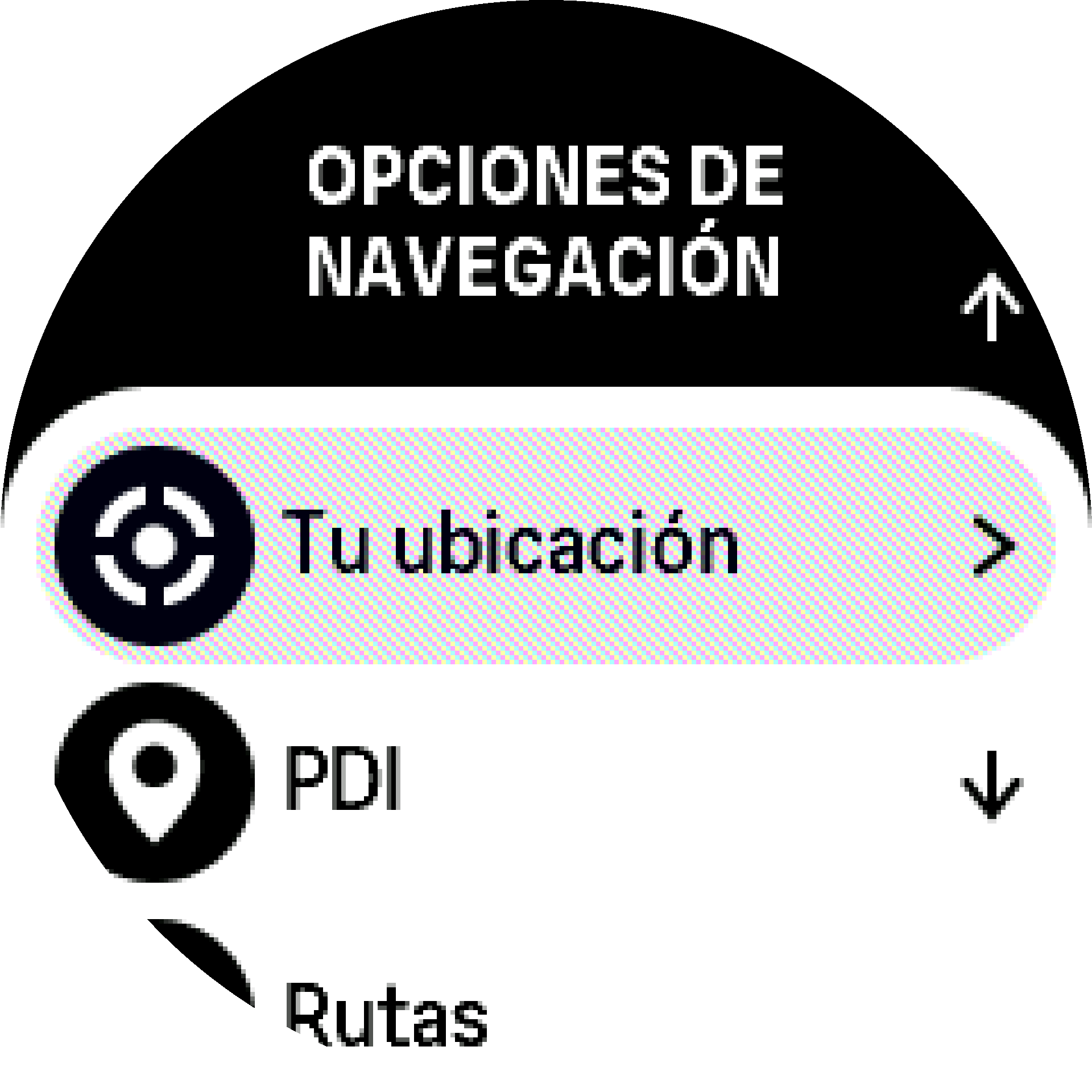 Opciones del widget de brújula