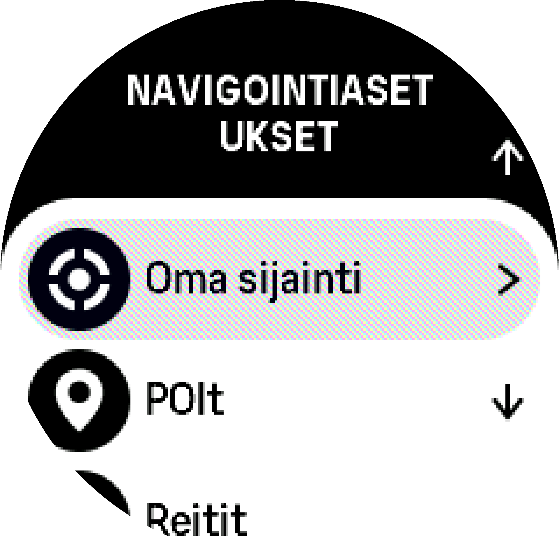 Kompassi-widgetin valinnat