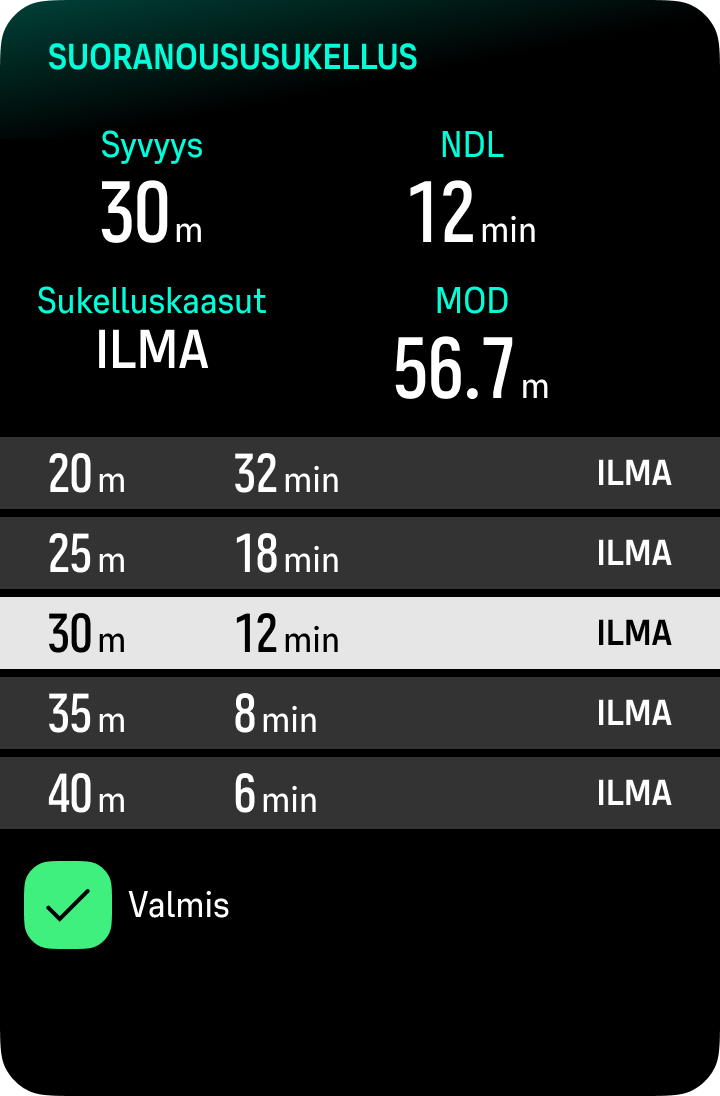 no decompression dive5