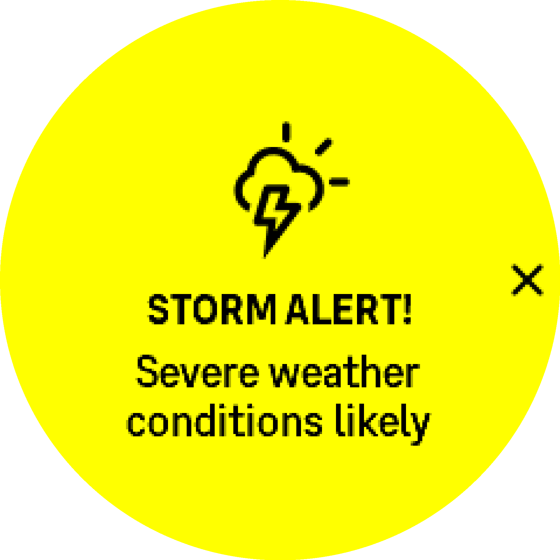 Storm alarm active S9PP