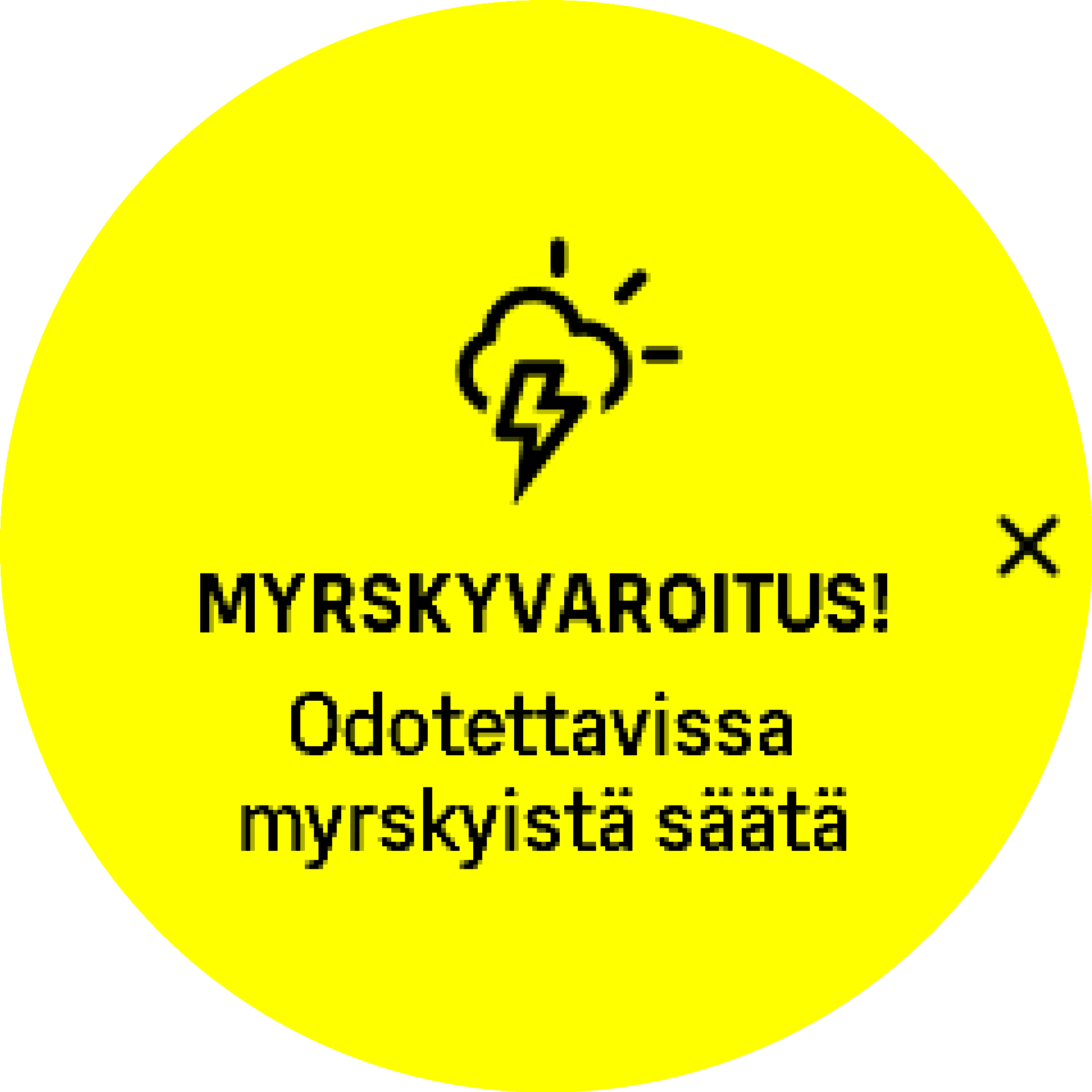 Myrskyvaroitus käytössä S9PP