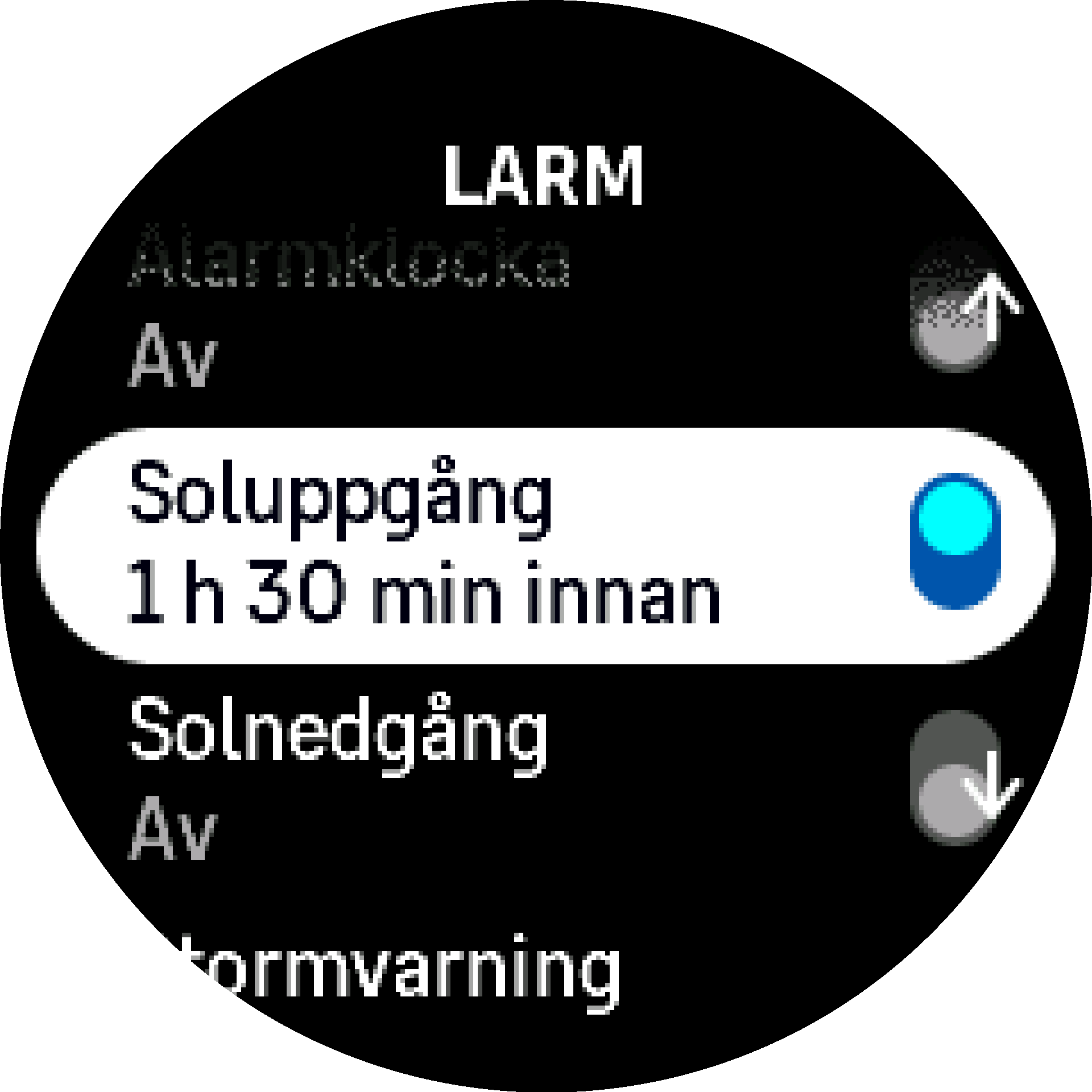 SoluppgångSolnedgång växla alarm S9PP