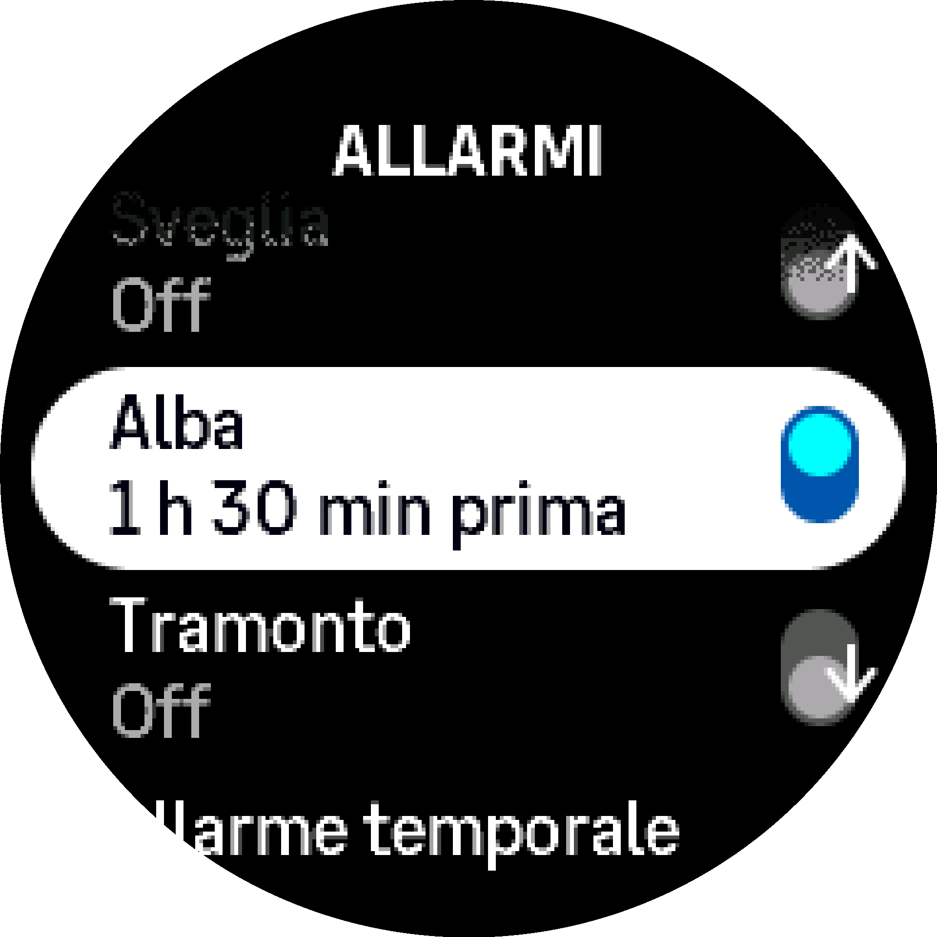 Attivazione allarme alba tramonto S9PP