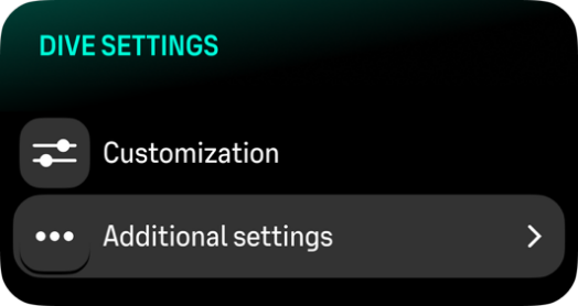 dive settings