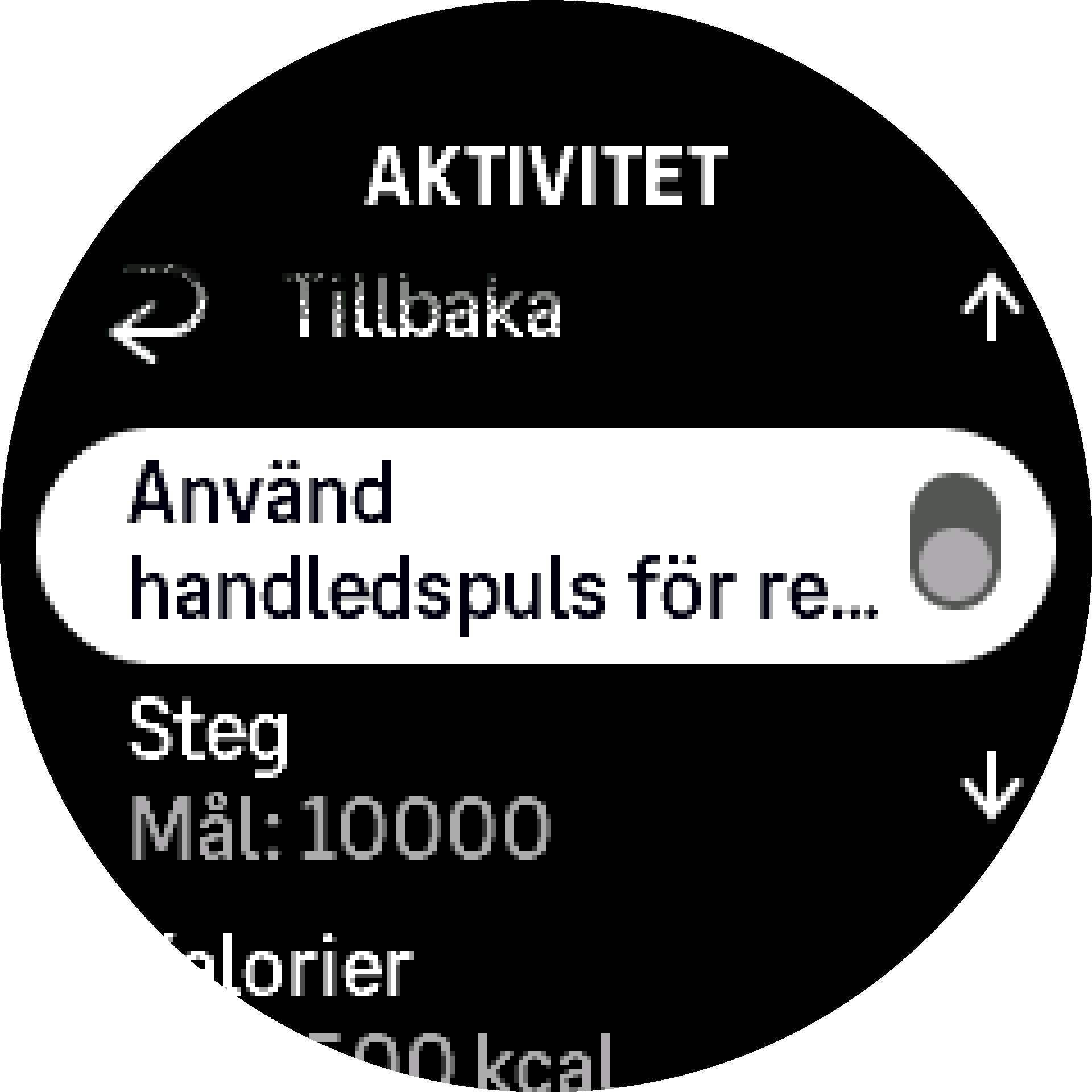 Pulsinställningar Aktivera