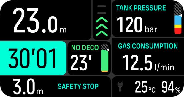 alarm notify dive time