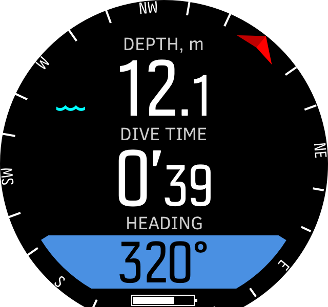 Freedive compass during dives D5